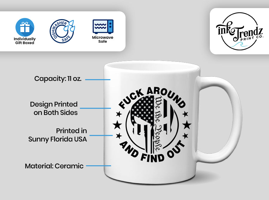 FAFO We the People Punisher Patriotic Coffee Mug