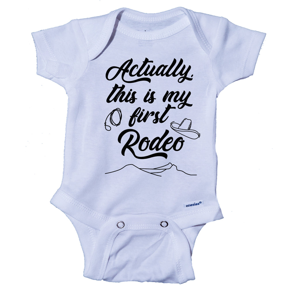 Ink Trendz Actually This is My First Rodeo  - Country Inspired Cowboy or Cowgirl  - Cute infant Baby Onesie One-piece Bodysuit, Cowgirl onesie, Rodeo Onesie, baby Rodeo, Cowboy Onesies, Gowgirl Baby Onesies