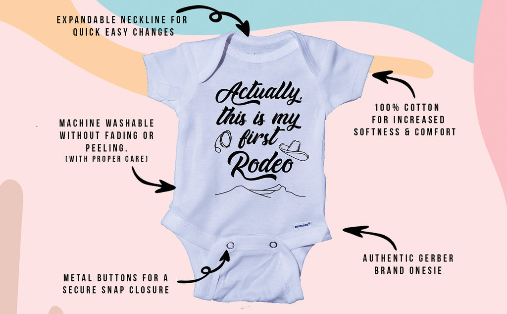 Actually This is My First Rodeo Cute infant Baby Onesie One-piece Bodysuit