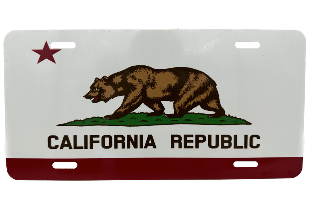 Ink Trendz California State Flag The Golden State Vanity License Plate Looking for a stylish way to show off your California pride on the road? Our Ink Trendz California Golden State vanity/novelty license plate is the perfect choice! Made with high-quality materials and featuring a striking design, this license plate is sure to turn heads and make a statement. Whether you're driving a truck or car, this plate is a must-have for any true Golden State. Order yours today and hit the road in style!