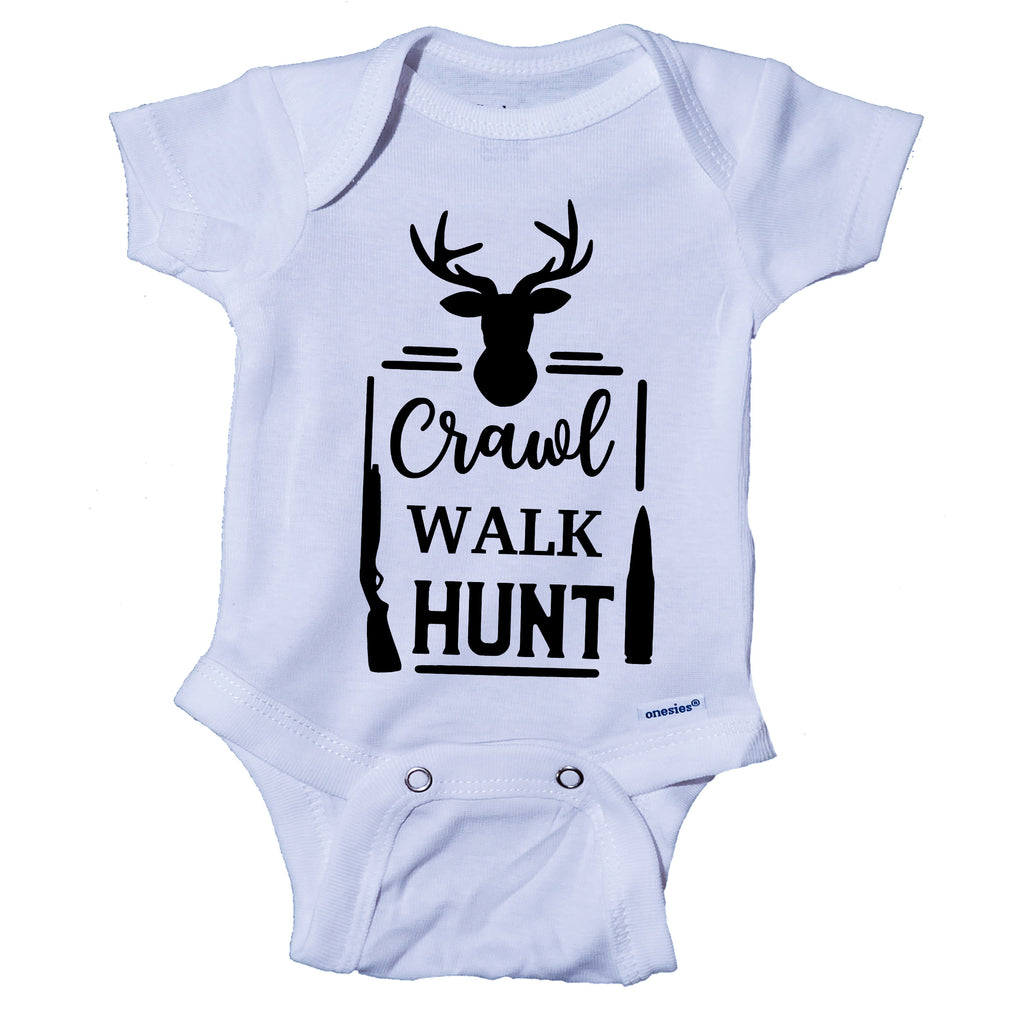 Crawl Walk Hunt Baby Onesie®