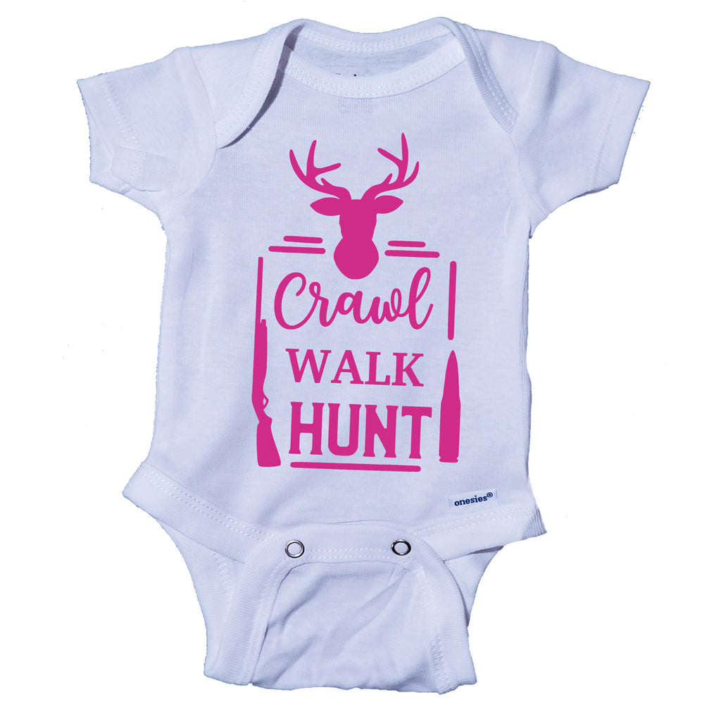 Crawl Walk Hunt Baby Onesie®