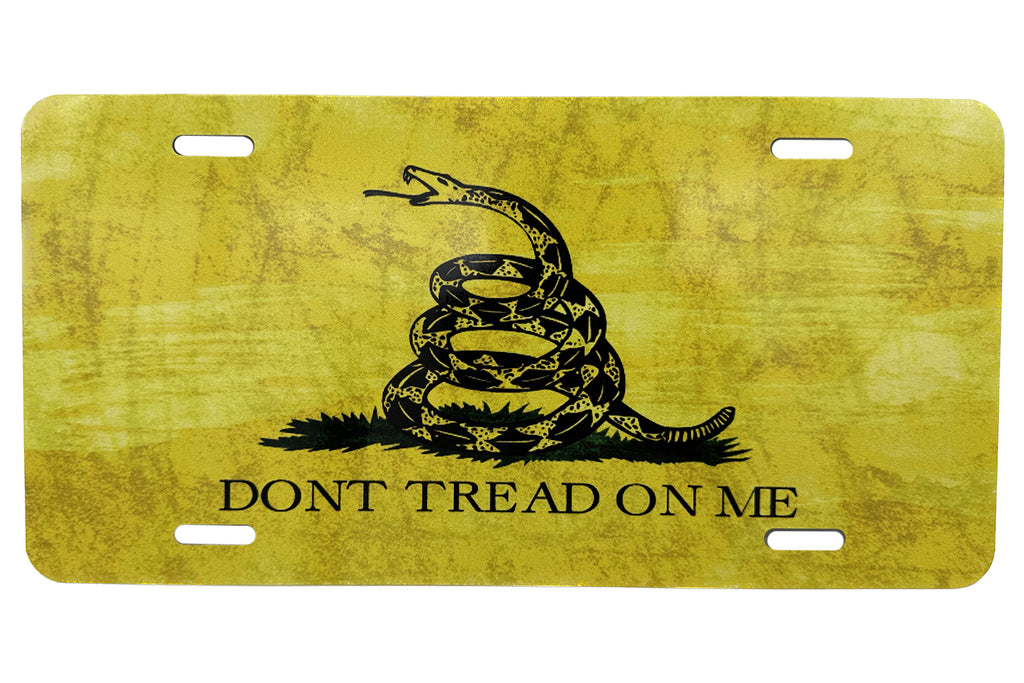 Don't Tread On Me Gadsden Flag Grunge Vanity License Plate