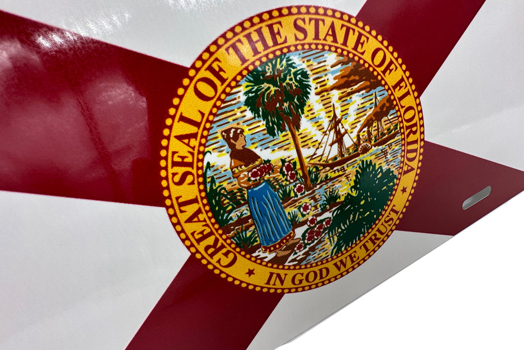 Florida State Flag Grunge Weathered Sunshine State Vanity License Plate