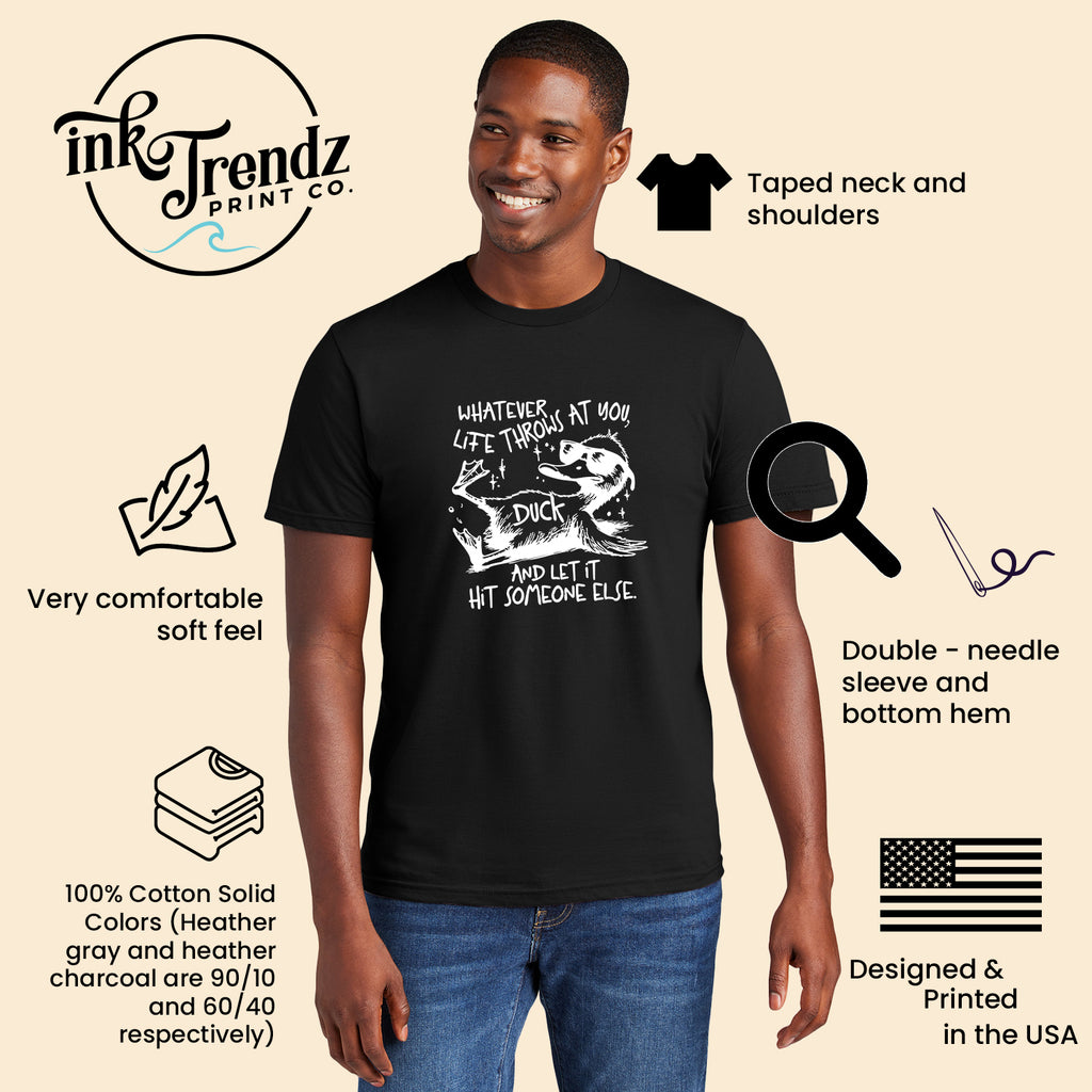 Ink Trendz Whatever Life Throws at You, Duck Funny Novelty Graphic T-Shirt, Funny slogan shirt for men, 	Funny T-shirts for men,	Humorous shirts for men, Men’s graphic tees, Funny graphic T-shirt, Quirky T-shirts for men, Cool men’s T-shirts, Comical T-shirt for men,	Men’s novelty shirts, Sarcastic T-shirts for men, Duck graphic T-shirt, Funny saying shirt for men, Unique men’s T-shirts, Cool duck shirt for men, Men’s casual humor shirt, Relaxed fit funny T-shirt 