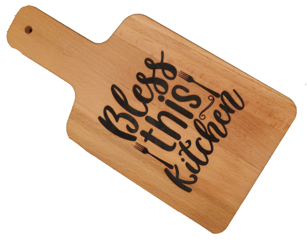 Ink Trendz Bless This Kitchen Decorative Charcuterie Cheese Cutting Board
