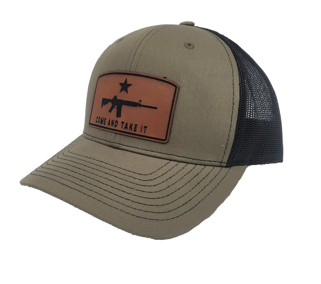 Come and Take It AR-15 Leather Patch Trucker Snapback Baseball Hat