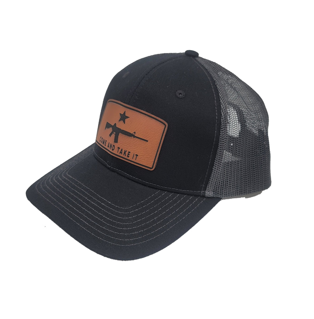 Come and Take It AR-15 Leather Patch Trucker Snapback Baseball Hat