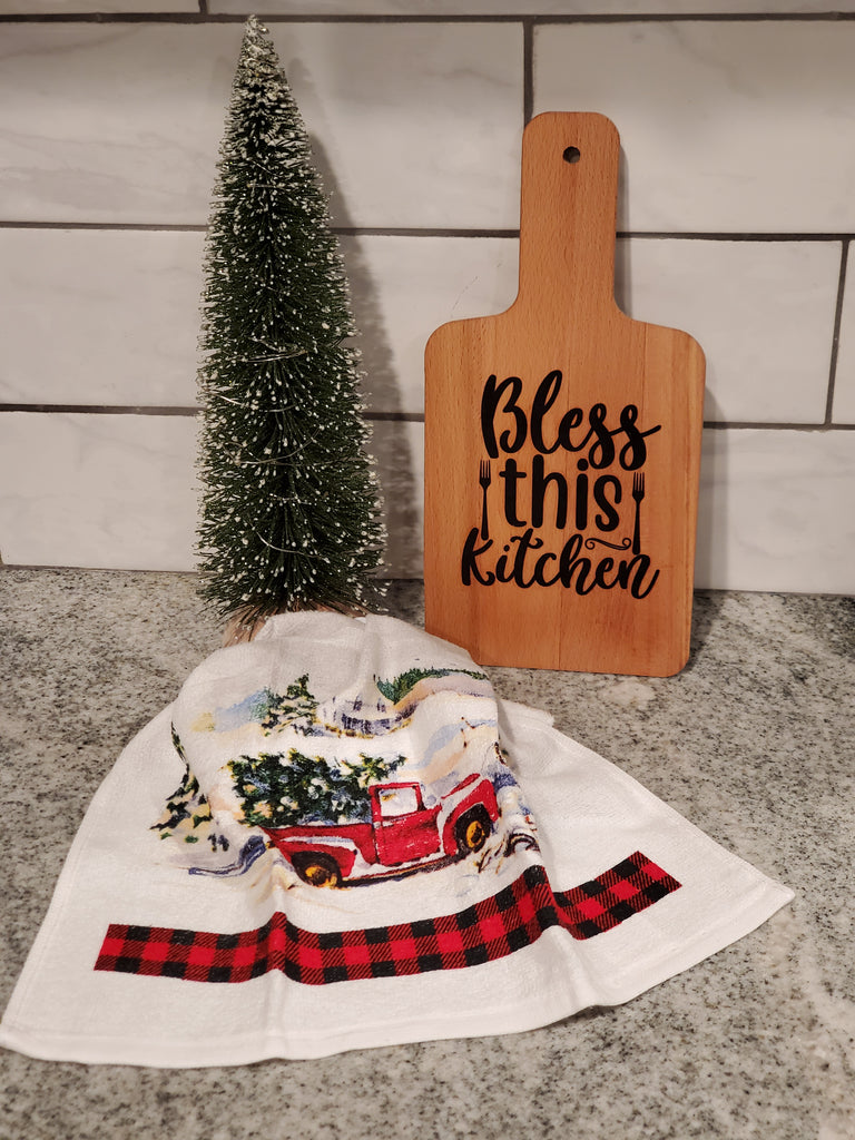 Ink Trendz Bless This Kitchen Decorative Charcuterie Cheese Cutting Board