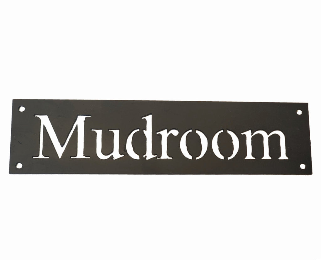 Ink Trendz® Mudroom Handmade Metal Sign 12" x 3" Home Decor Matte Black Metal Mudroom Signs, Metal Home Decor, Mudroom Decor