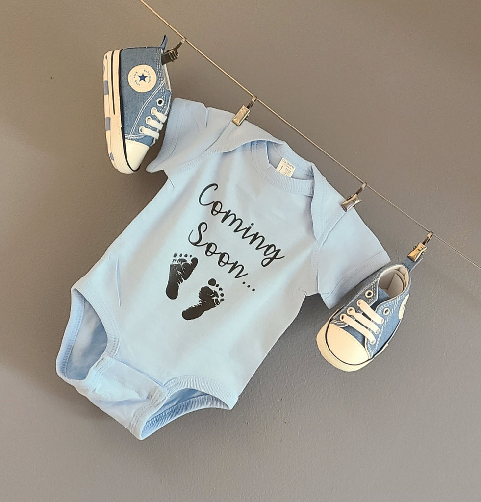 Ink Trendz® Pack My Diapers I'm Going Fishing with Grandpa Grandparents Pregnancy Reveal Announcement Baby Romper Bodysuit