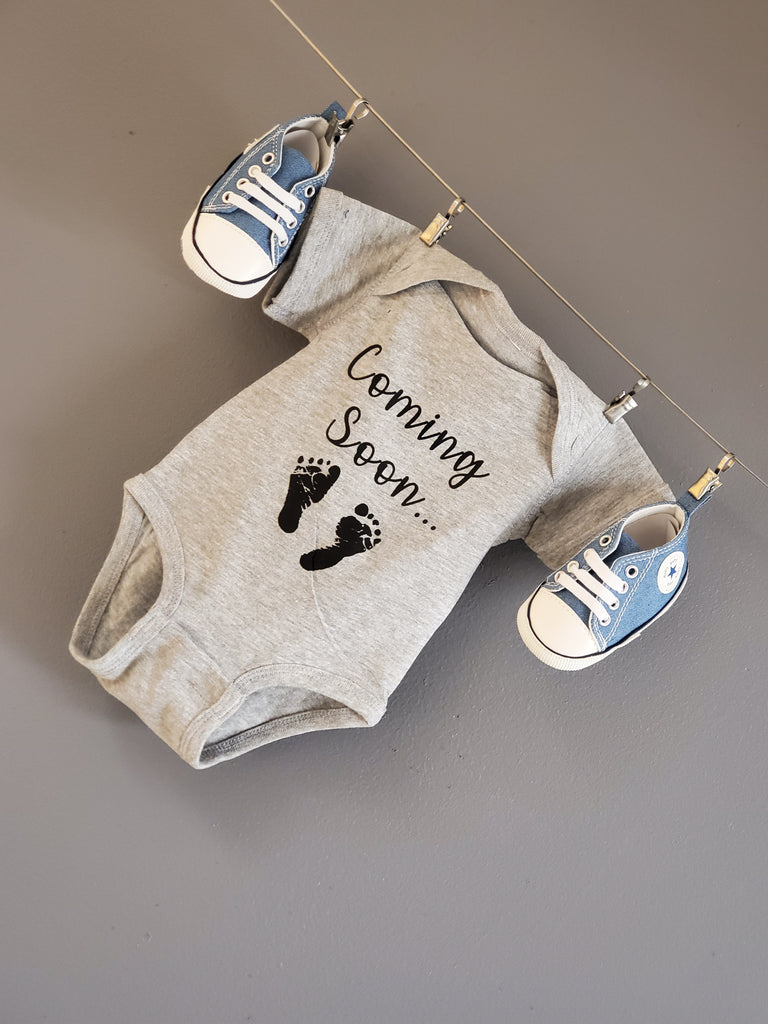 Ink Trendz® Pack My Diapers I'm Going Fishing with Grandpa Grandparents Pregnancy Reveal Announcement Baby Romper Bodysuit