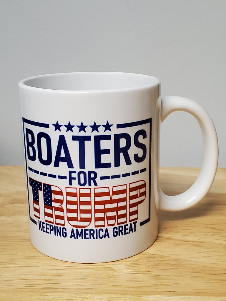 Ink Trendz® Boaters For Trump Keep America Great Sport fishing Parade Ceramic Coffee Mug
