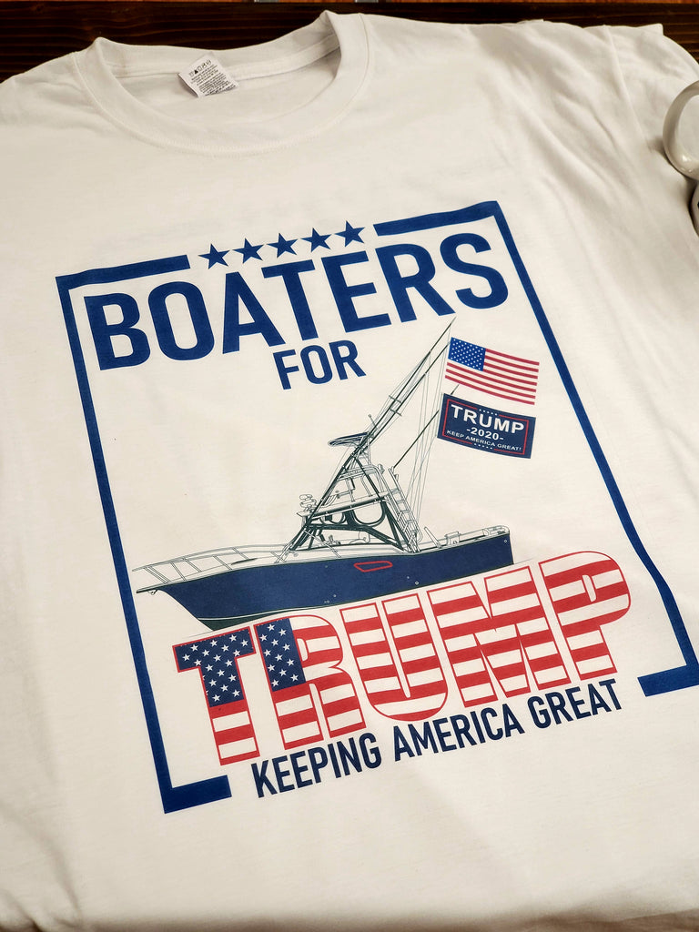 Ink Trendz® Boaters For Trump Keep America Great Sport fishing Parade T-Shirt