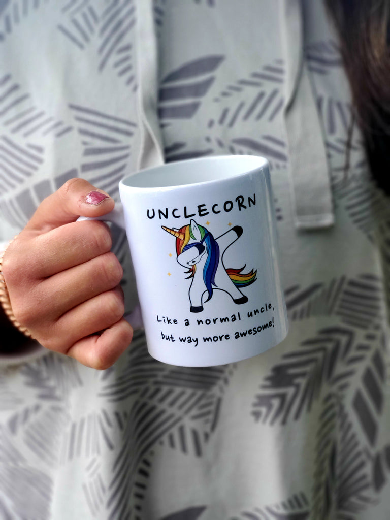 Ink Trendz® Unclecorn Unicorn Funny Uncle Gift,Uncle Announcement  11 oz. Ceramic Coffee Mug, Uncle Mug, uncle Coffee Mug