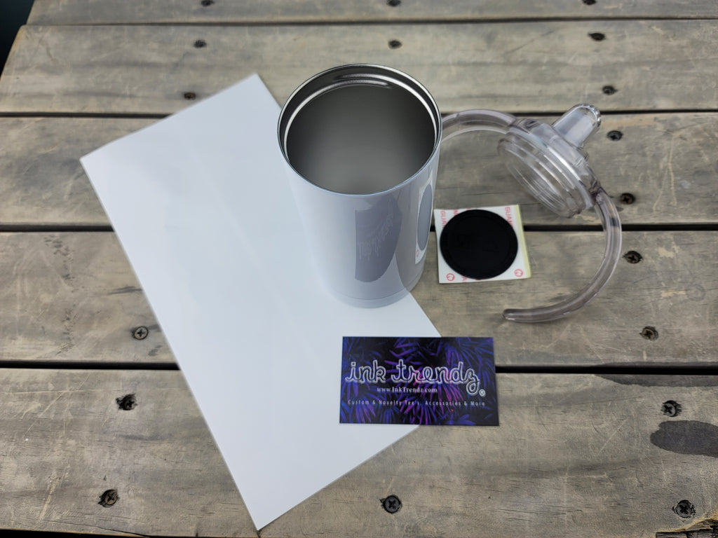 Blank STRAIGHT Sippy Cup Shimmer Sublimation Tumbler (Non-Tapered) and Heat-shrink