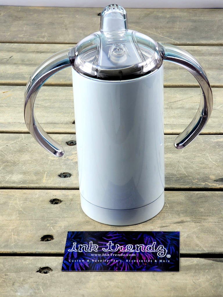 Blank STRAIGHT Sippy Cup Shimmer Sublimation Tumbler (Non-Tapered) and Heat-shrink