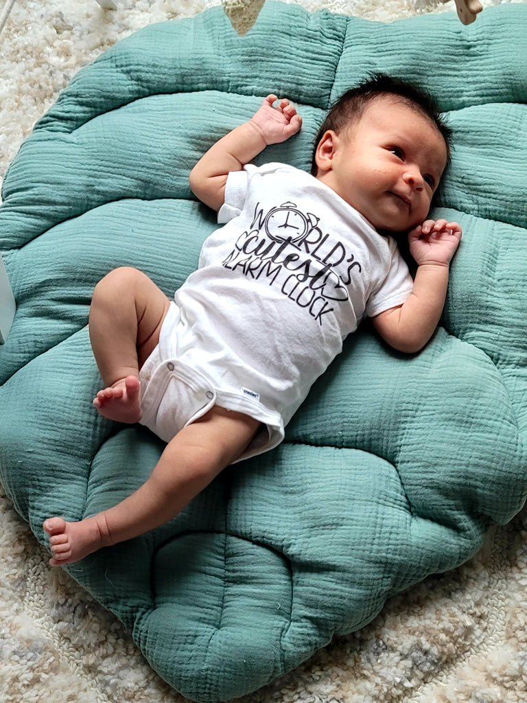 Ink Trendz Worlds Cutest Alarm Clock Baby Gerber Onesie, Baby Bodysuit