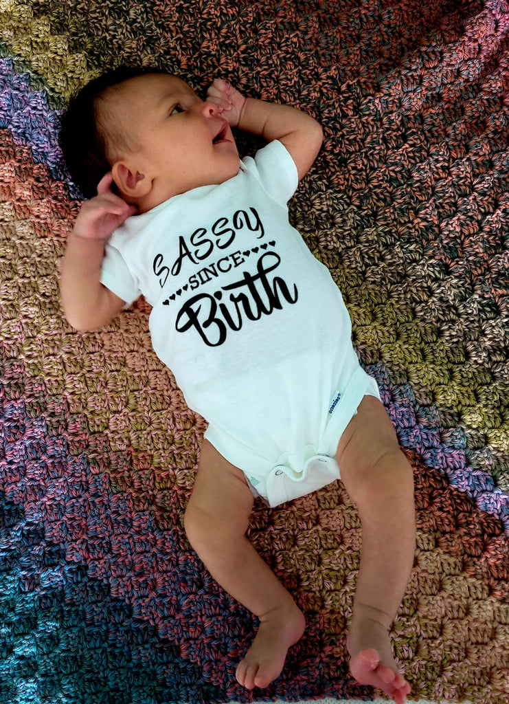 Ink Trendz Sassy Since Birth Baby One-Piece Bodysuit, Cute Baby Bodysuit, Cute sassy onesie, sassy onesies