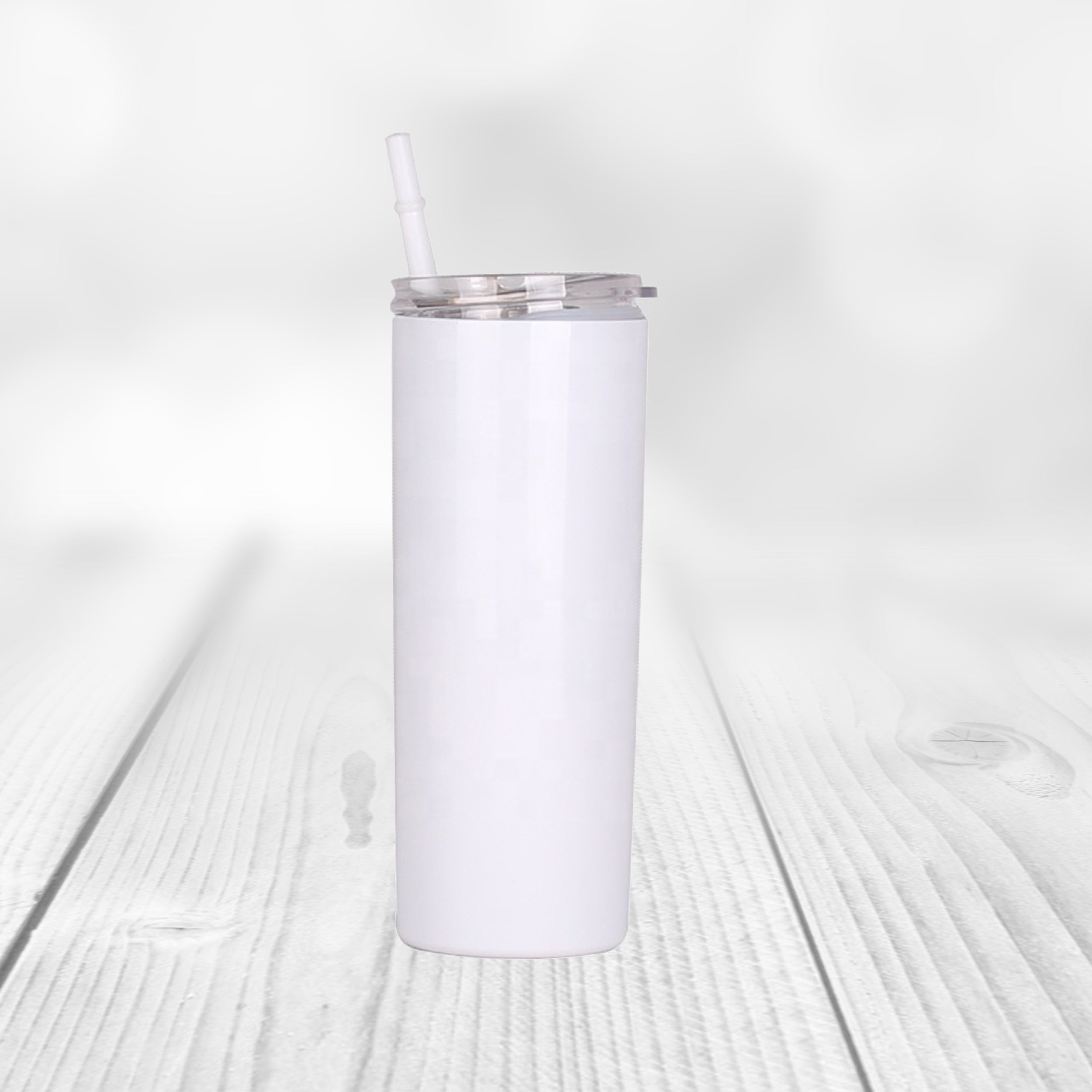 GLITTER White Straight Skinny Tumbler with Straw and lid, Sublimation –  Just Vinyl and Crafts