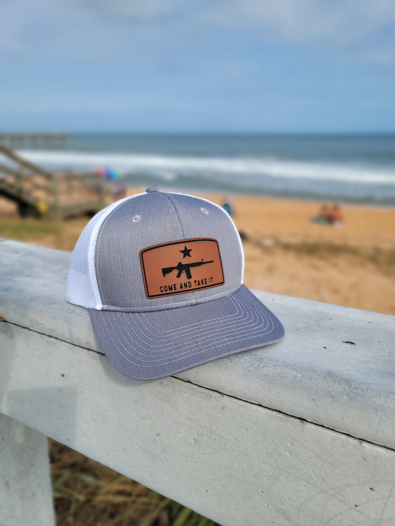 Come and Take It AR-15 Leather Patch Trucker Snapback Baseball Hat