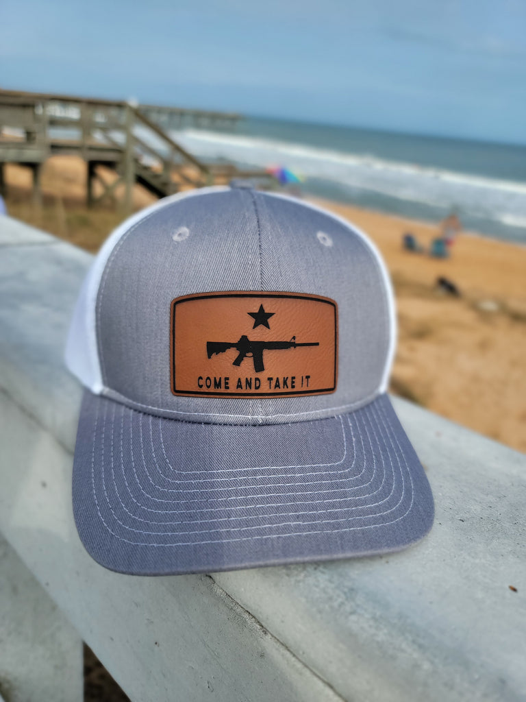 Come and Take It AR-15 Leather Patch Trucker Snapback Baseball Hat