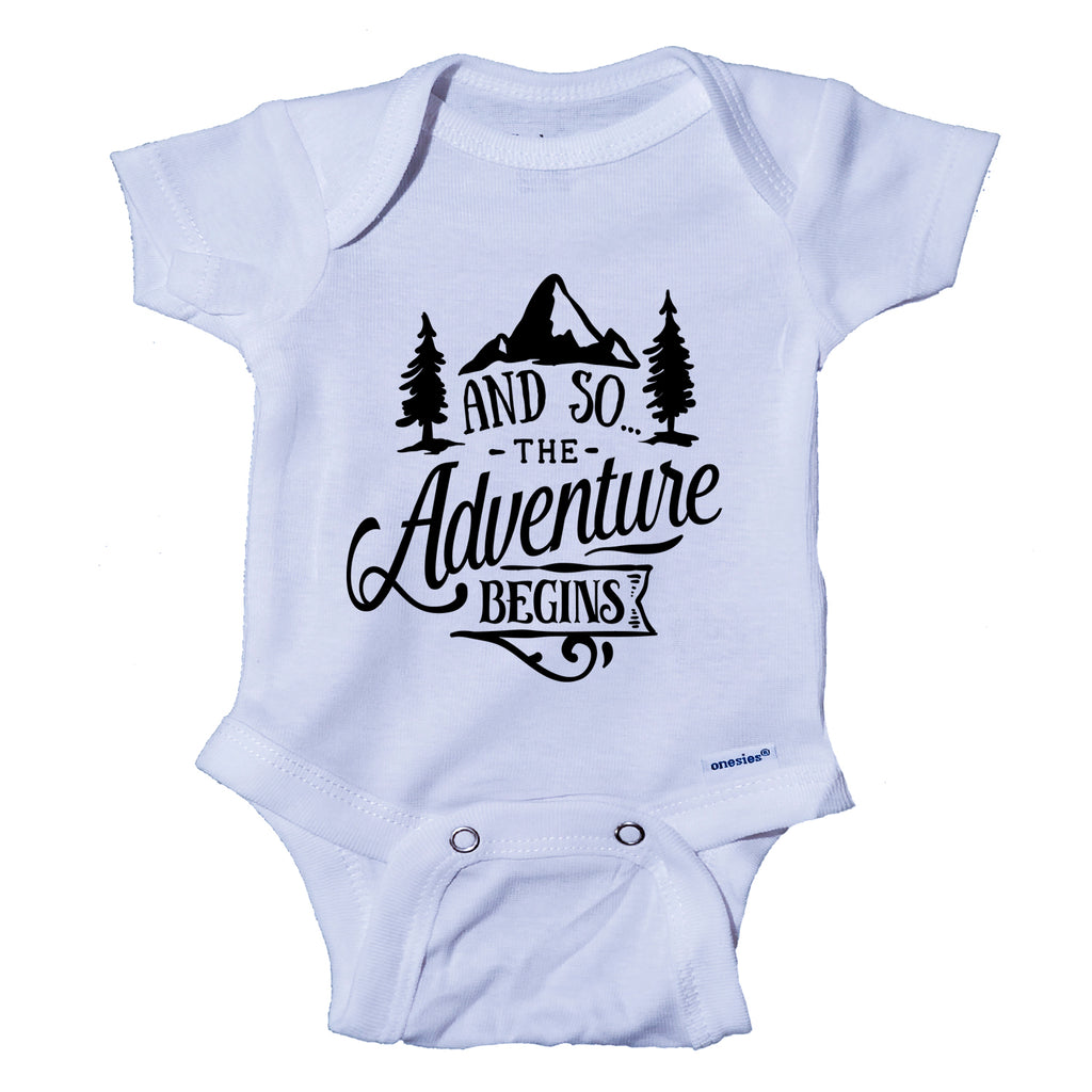 Ink Trendz® And So The Adventure Begins Baby Pregnancy Announcement Baby Bodysuit Onesie®