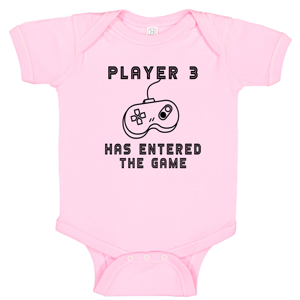 Ink Trendz® Player 3 Has Entered the Game Gamer Funny  Novelty One-Piece Baby Bodysuit