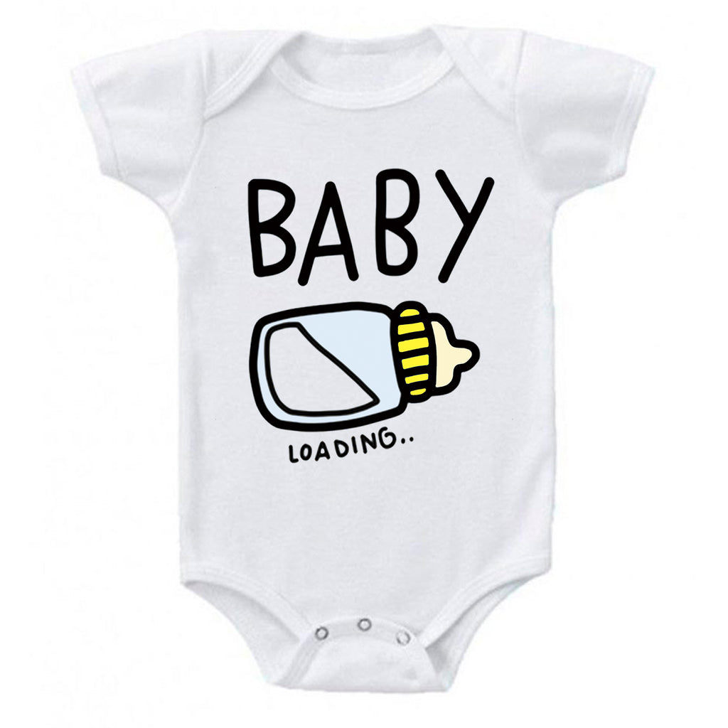 Baby Loading Unisex Bottle Pregnancy Reveal Announcement Baby Romper Bodysuit