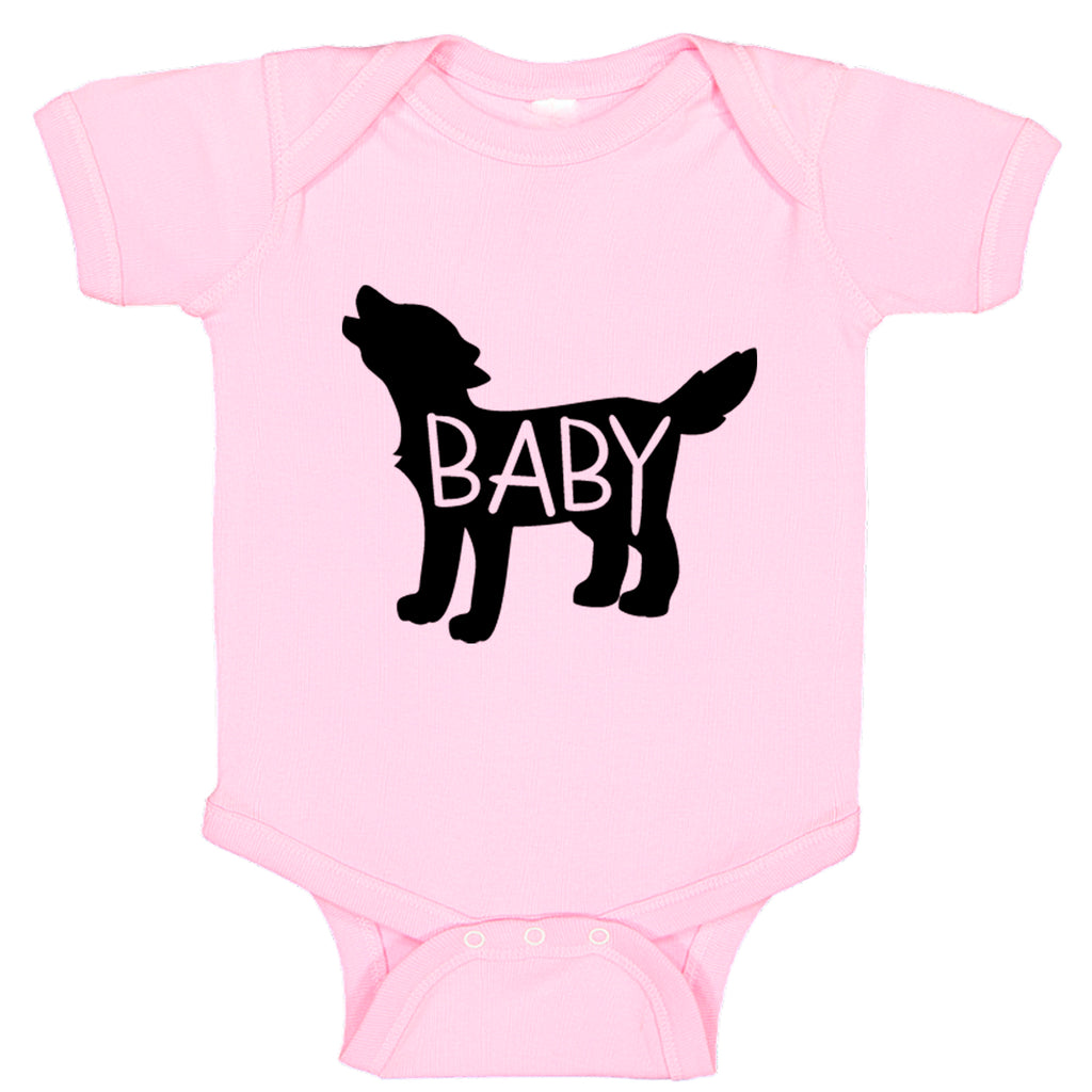 Ink Trendz®  Baby Wolf Cute Announcement Baby Bodysuit One piece Romper