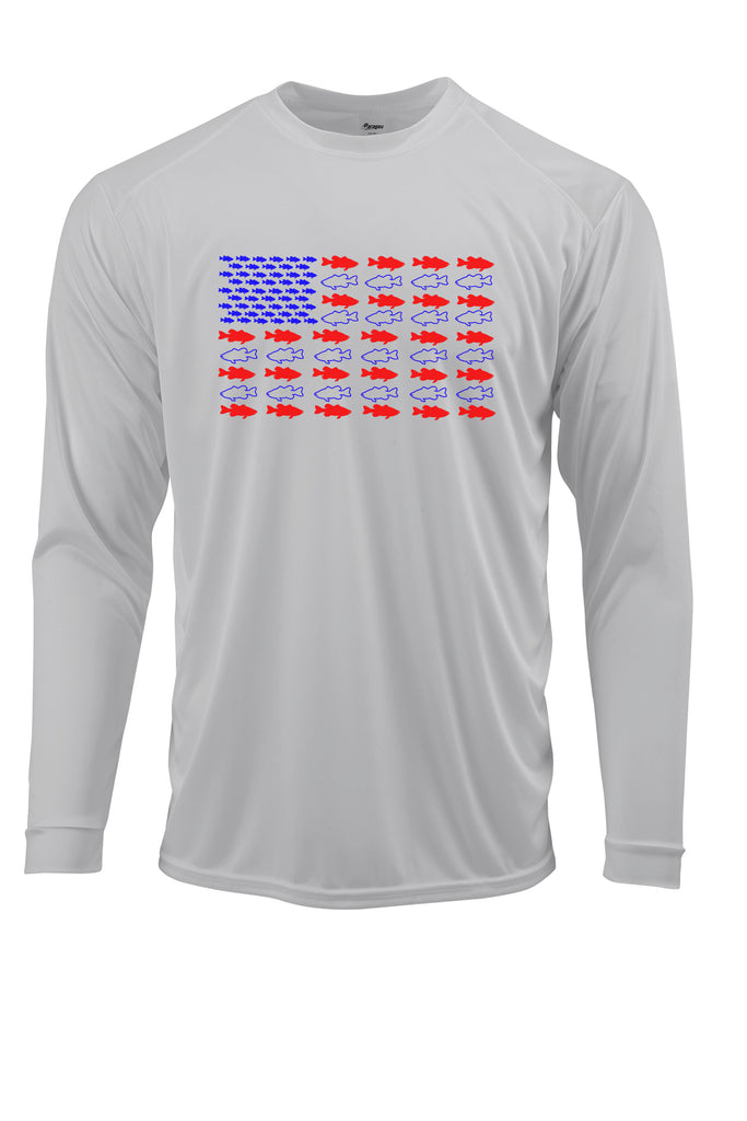 Ink Trendz American Flag Bass Fishing UPF 50+ Performance T-Shirt