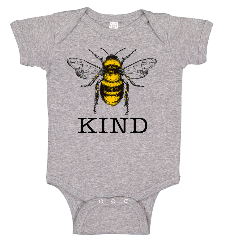Ink Trendz Bee Kind Bumble Bee Infant Baby Bodysuit Romper, Baby Onesie