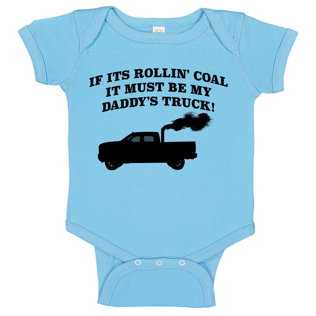 My Daddy's Rollin Coal 4x4 Diesel Pickup Truck Short Sleeve Baby Bodysuit