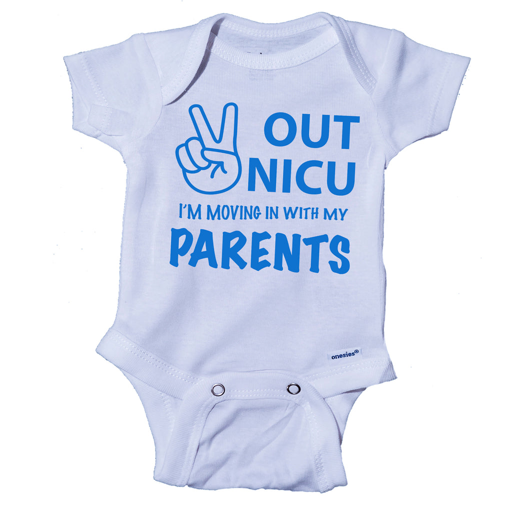 Ink Trendz Peace Out NICU I'm Going Home With My Parents- Miracle Baby- NICU Baby Onesie® One-Piece Bodysuit- Ink Trendz