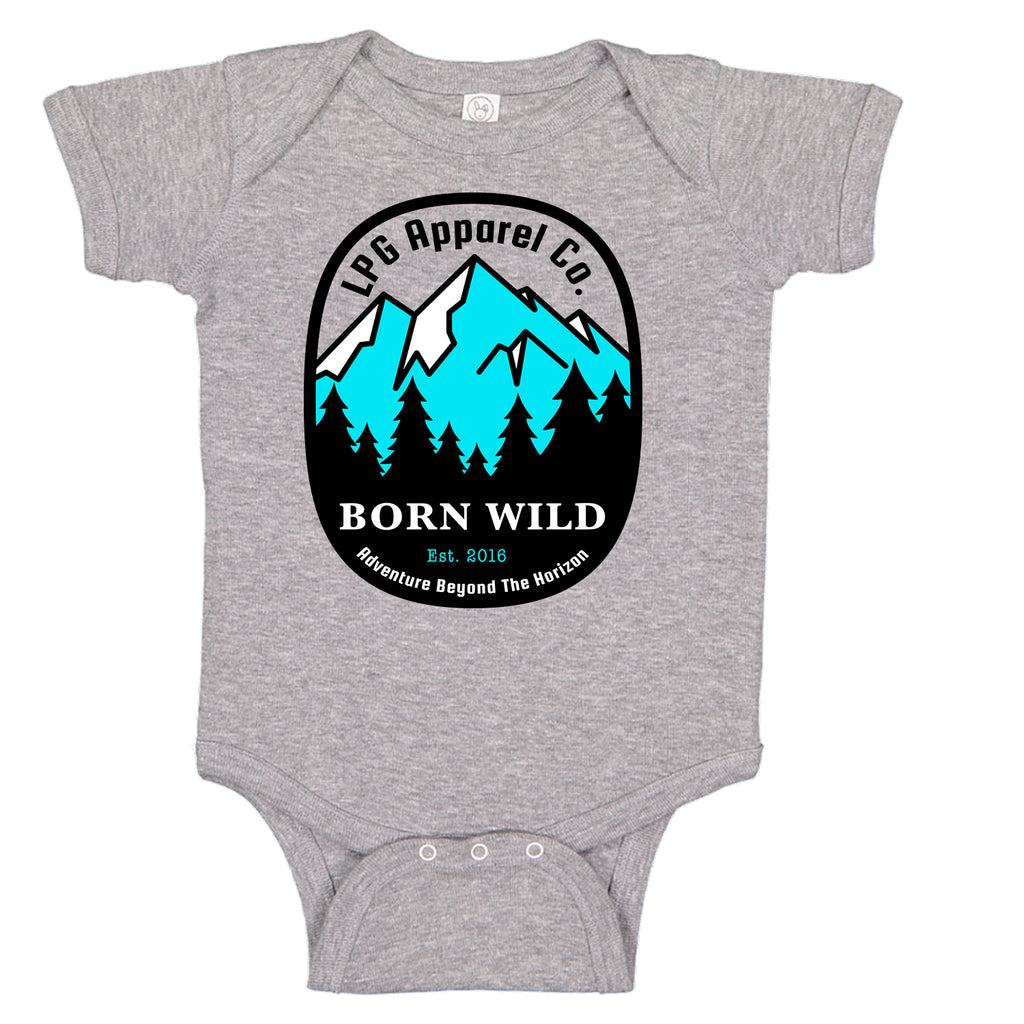 LPG Apparel Co. Born Wild Adventure Mountineer  Baby Bodysuit