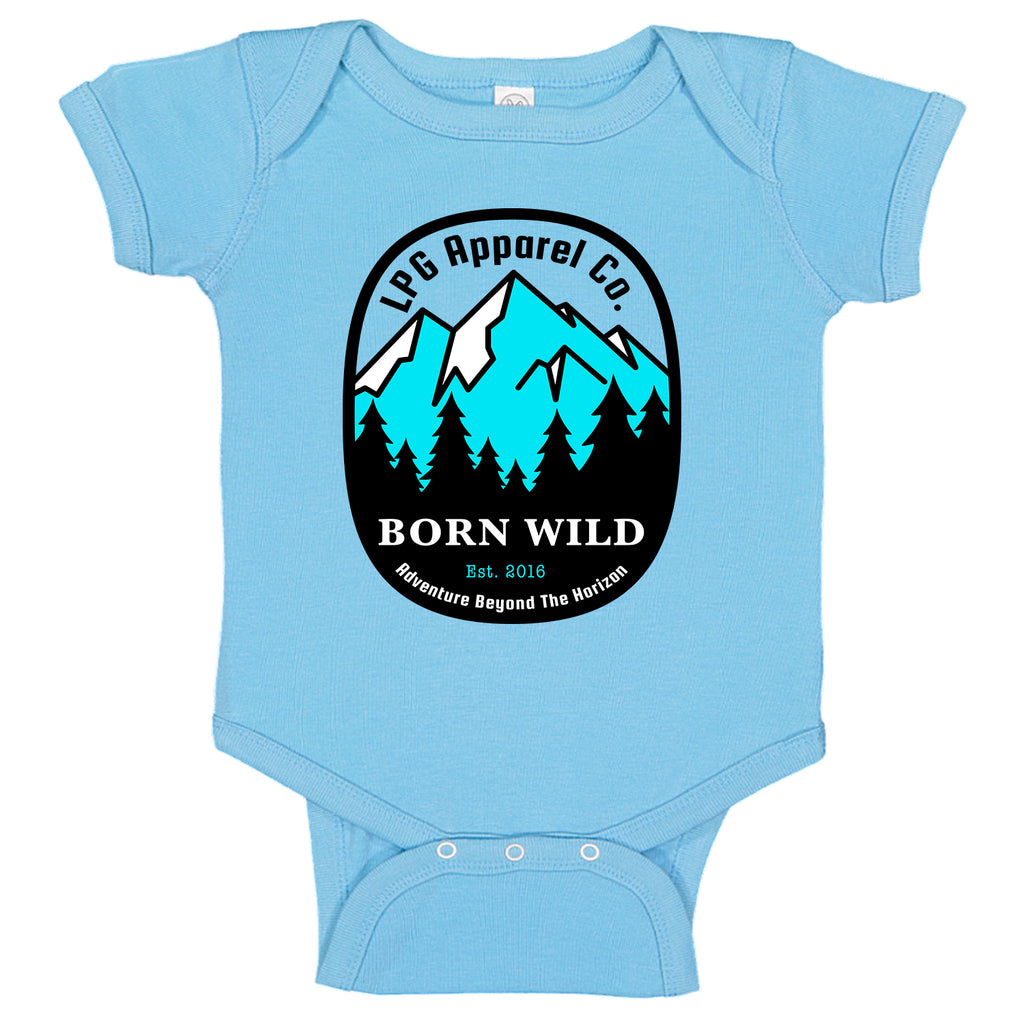 LPG Apparel Co. Born Wild Adventure Mountineer  Baby Bodysuit
