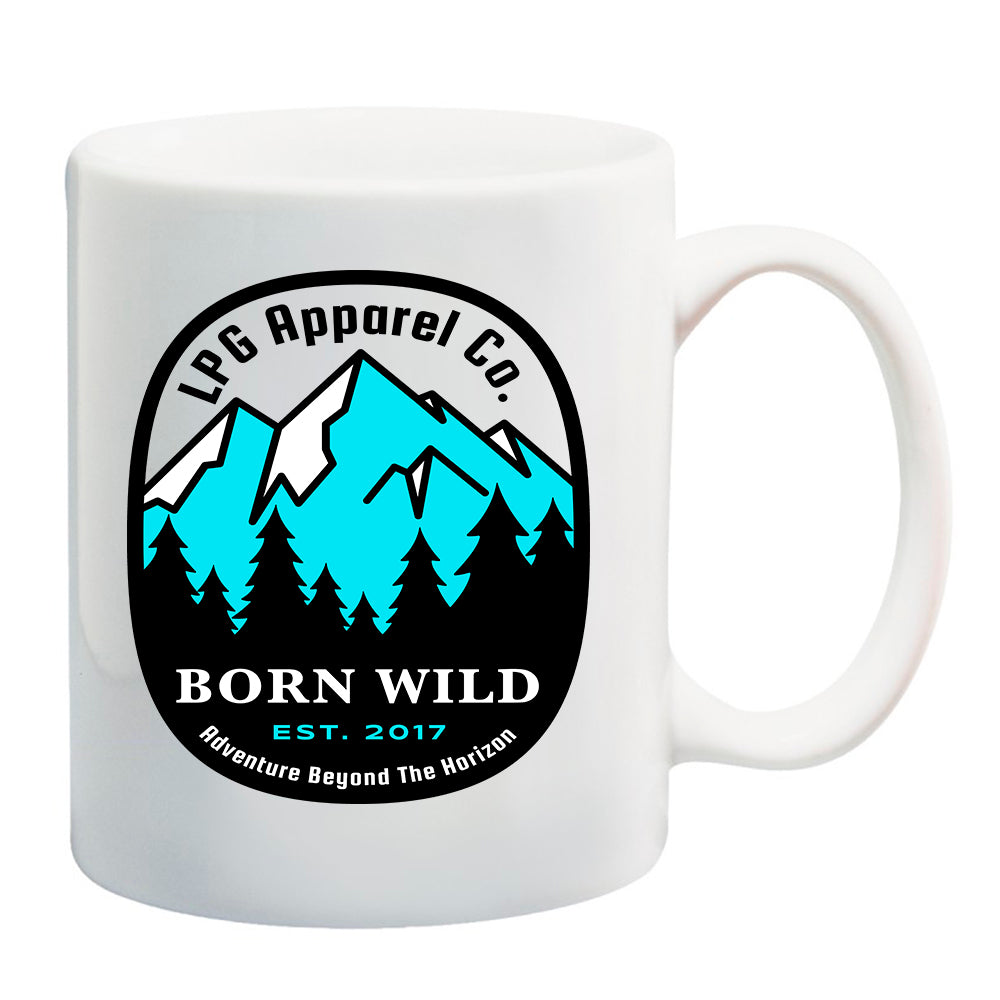 LPG Apparel Co. Born Wild Mountains Camping 11 oz. Ceramic Coffee Mug Camping Outdoors Mug 