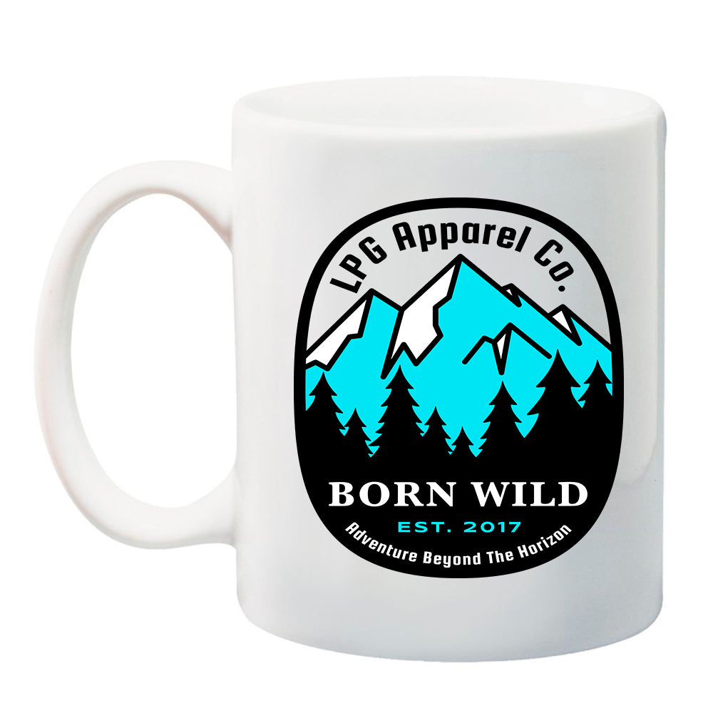 LPG Apparel Co. Born Wild Mountains Camping 11 oz. Ceramic Coffee Mug
