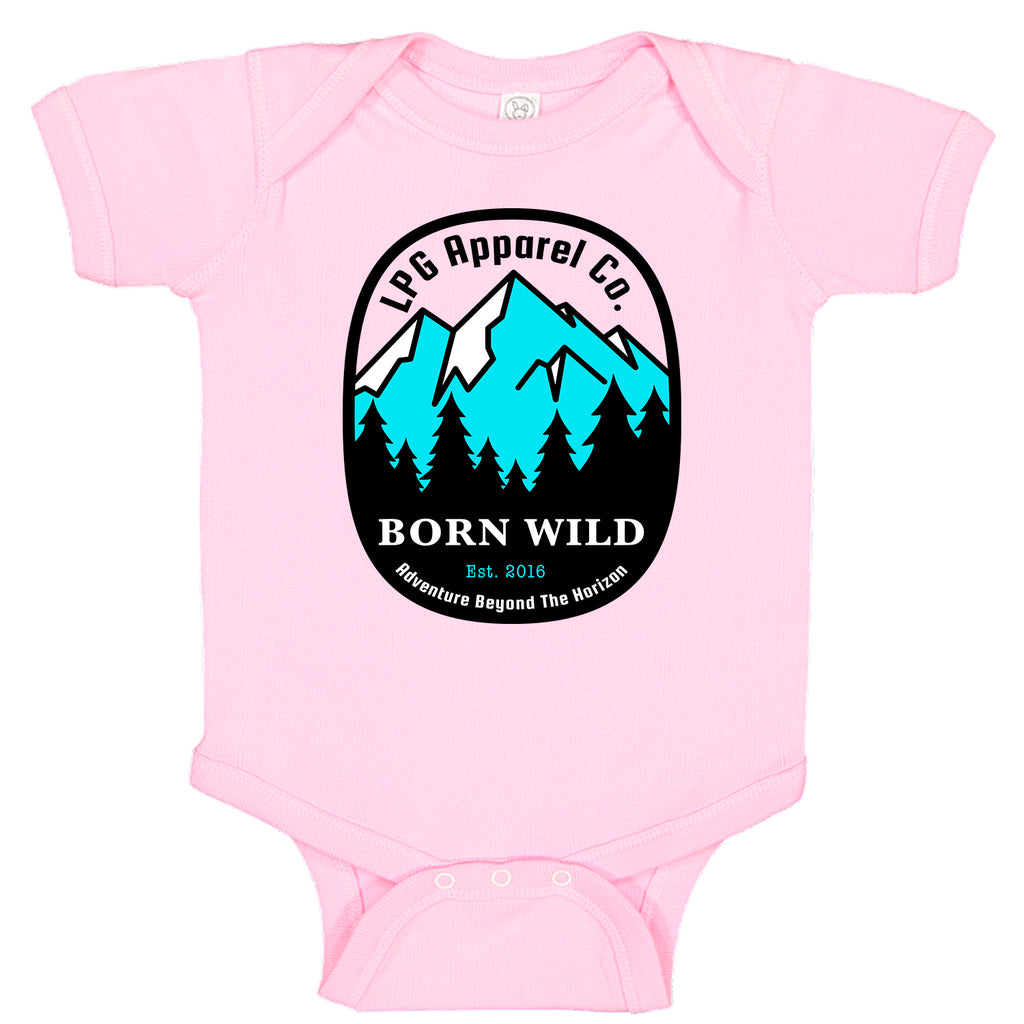 LPG Apparel Co. Born Wild Adventure Mountineer  Baby Bodysuit