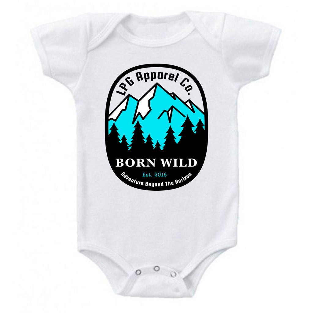 LPG Apparel Co. Born Wild Adventure Mountineer  Baby Bodysuit