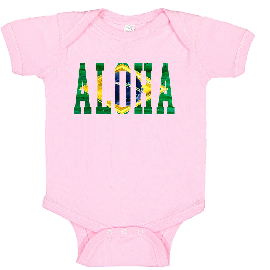 Ink Trendz® Brazil Aloha Flag Brasil Baby Bodysuit