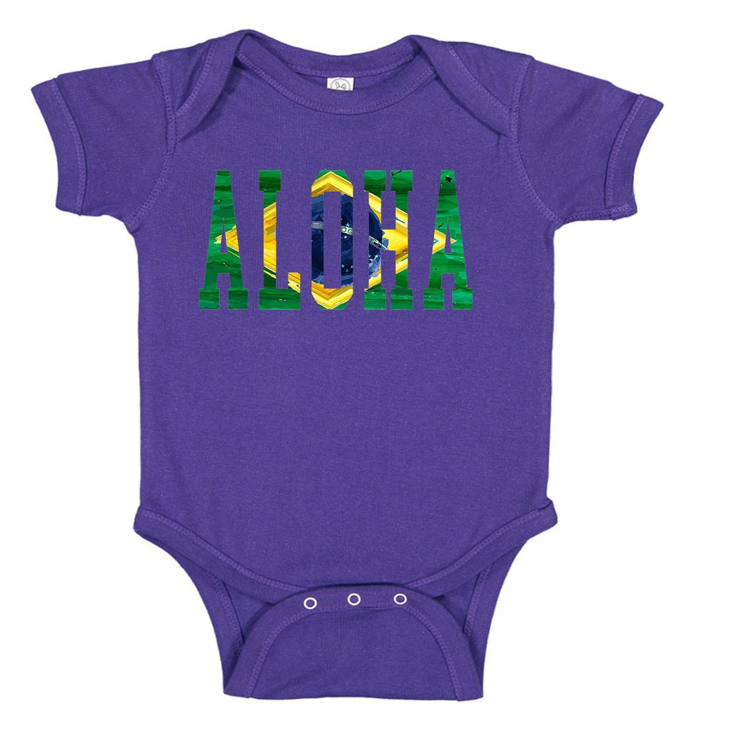Ink Trendz® Brazil Aloha Flag Brasil Baby Bodysuit