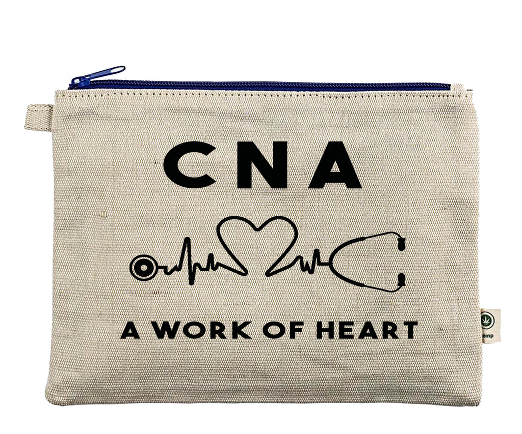 Ink Trendz® CNA Nursing Assistant Novelty Gift EKG Zipper Hemp Pouch Bag