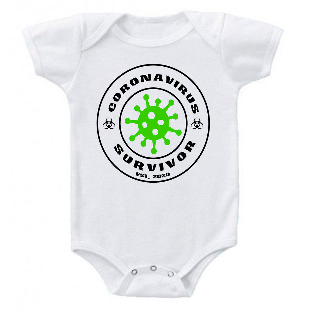 Ink Trendz® Coronavirus Survivor Funny Covid-19  Baby-Toddler One-piece Bodysuit