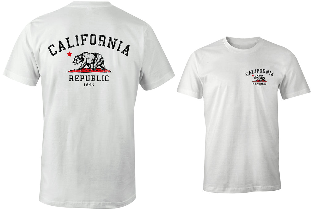 California Republic Grunge Premium Cotton T-shirt