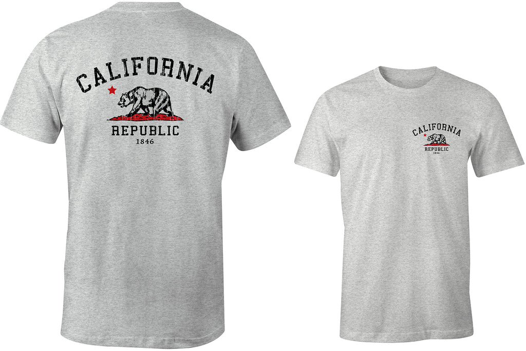 California Republic Grunge Premium Cotton T-shirt