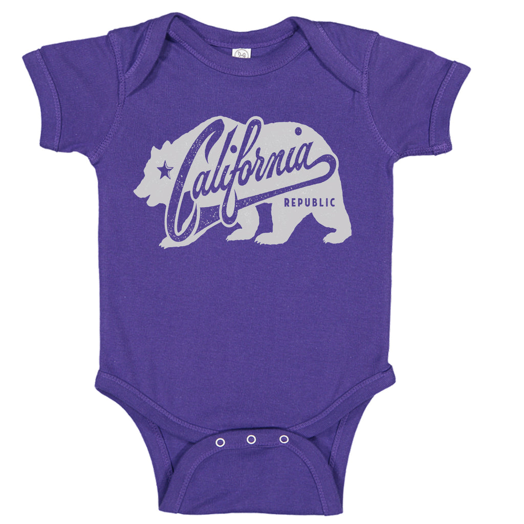 California Republic Grunge Bear Baby Bodysuit