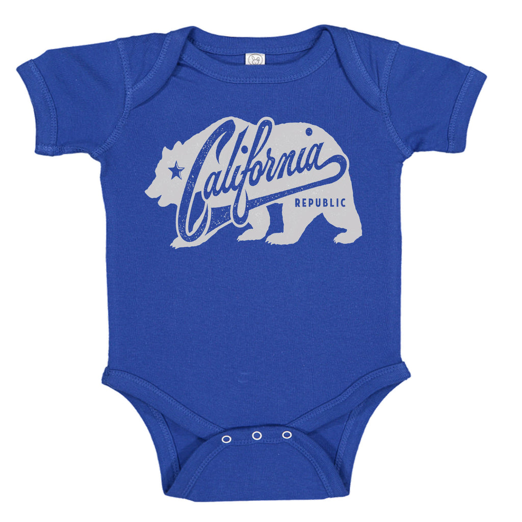 California Republic Grunge Bear Baby Bodysuit