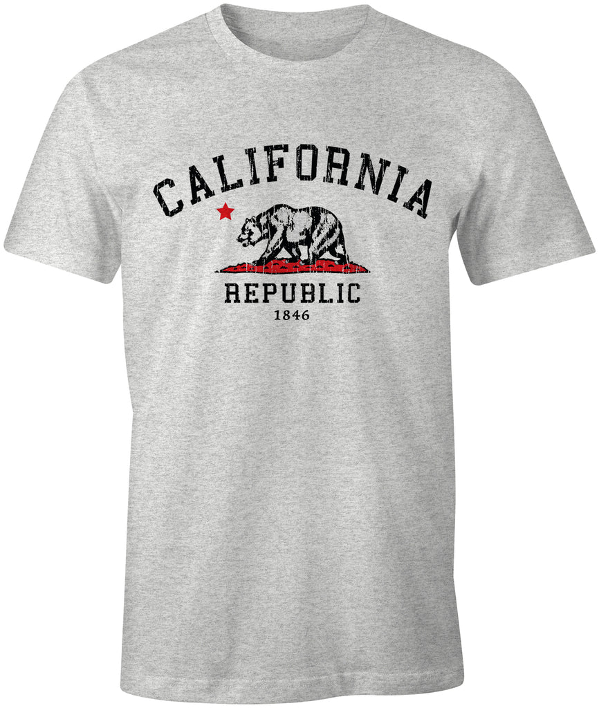 Ink Trendz® California Republic Grunge Bear Cotton T-shirt