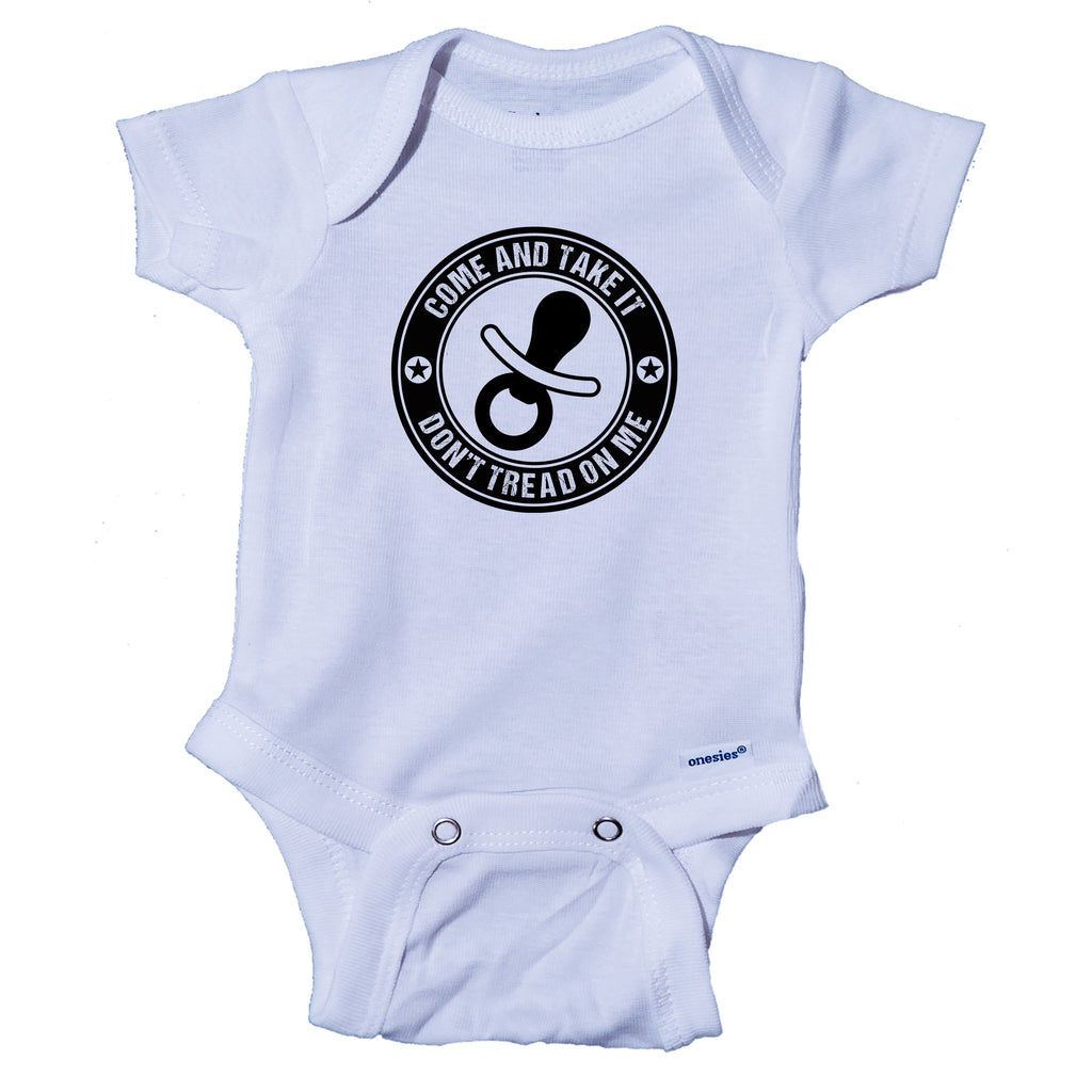 Ink Trendz Come and Take It Pacifier Funny Baby Onesie